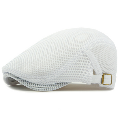 🧢 Przewiewna, płaska czapka z regulowanym paskiem – siateczkowa tkanina, klasyczny styl ivy cap 🍁