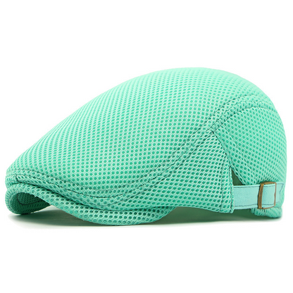 🧢 Przewiewna, płaska czapka z regulowanym paskiem – siateczkowa tkanina, klasyczny styl ivy cap 🍁
