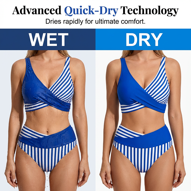 👙 Bikini w blokach kolorów S-3XL: stylowy i modelujący dwuczęściowy kostium kąpielowy 🌊