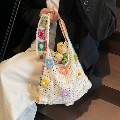 🧺 OGRANICZONA CZASOWO 50% ZNIŻKI! ✨ Torba etniczna szydełkowa dla kobiet – boho, pojemna, uniwersalna 🌼