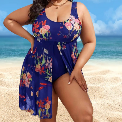 🌊 Jednoczęściowy kostium kąpielowy z kwiatowym wzorem dla kobiet, elastyczny model na plażę