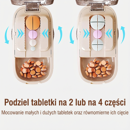 Przenośny pojemnik na tabletki z nożem